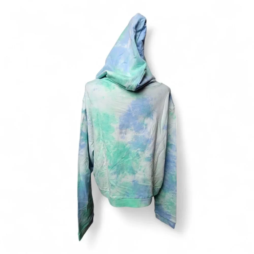 Tie-Dye Cropped Women's Hoodie 2XL Y2K Hippie Activewear Boho Colorful Retro Fun - Picture 2 of 6